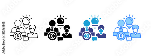 Consultation icon set multiple style collection