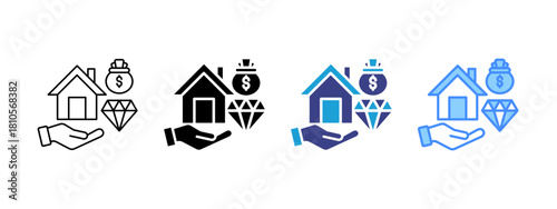 Assets icon set multiple style collection