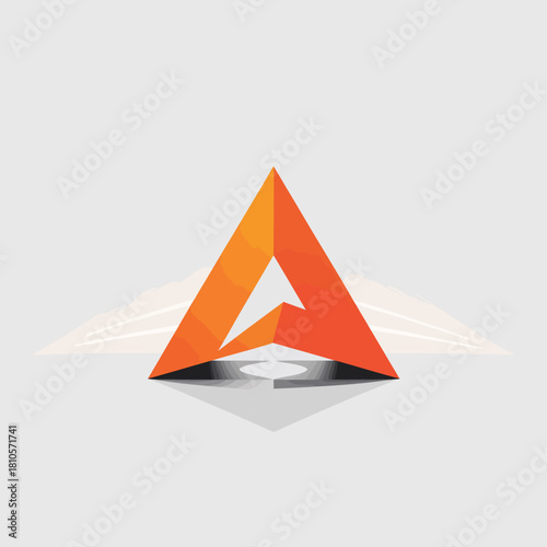 An innovative geometric logo design showcasing a triangular shape in vibrant orange and yellow tones, signifying direction and modern appeal for branding.