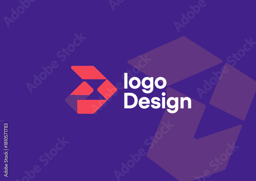 Innovative logo design using dynamic shapes and colors to represent creativity, modernity, and effective branding in a striking and visual format.