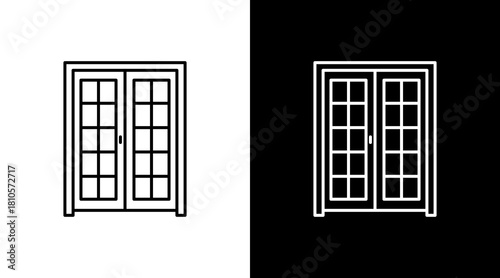 Door White Icon Set Design