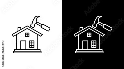 Renovation White Icon Set Design