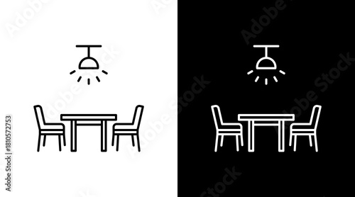 Dining Room White Icon Set Design