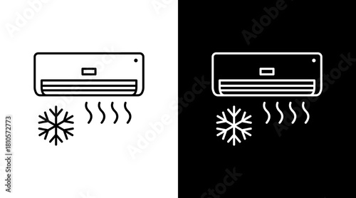 Cooling White Icon Set Design