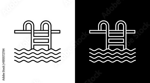 Pool White Icon Set Design