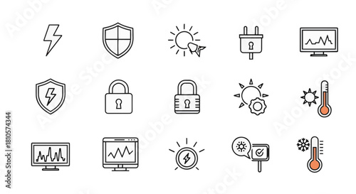 Futuristic Smart Home Dashboard Icons Set