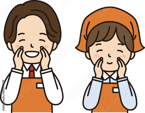 声がけするスーパーの店員