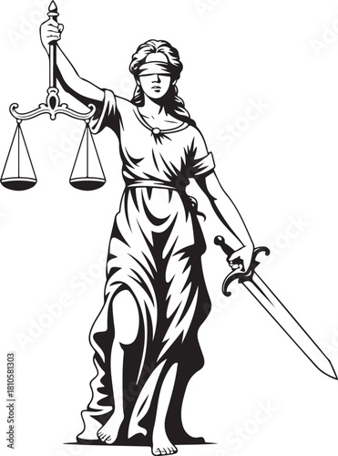 Goddess themes lawyer silhouette vector

