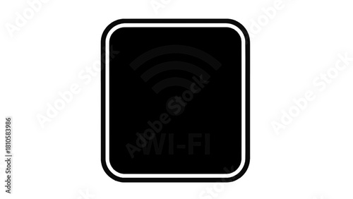 Vector illustration of black and white icon sign for wireless internet connection and wifi network access isolated on transparent background 