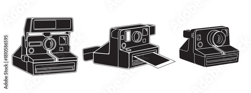 Collection of classic instant cameras, showcasing the nostalgic appeal of retro analog photography and spontaneous picture taking