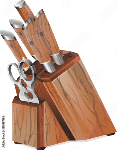 Knife & Scissor Kitchen Grey Vector Draw Design Funny Cute Eat Cartoon