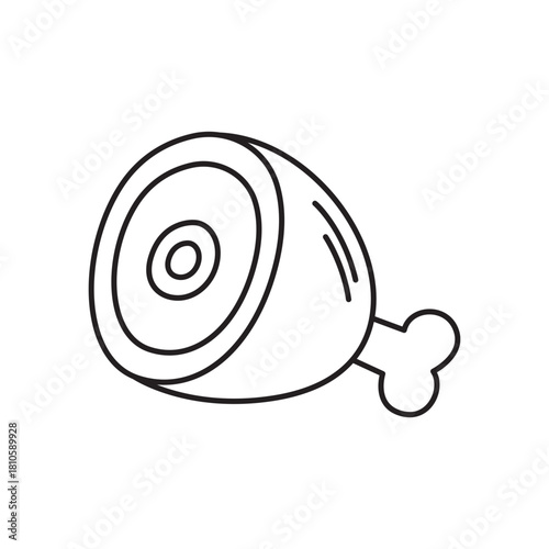 line art illustration of meat, suitable for minimalist design, healthy eating concepts and coloring book
