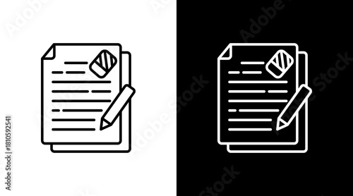 Document Edit White Icon Set Design