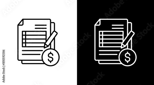 Spreadsheet White Icon Set Design