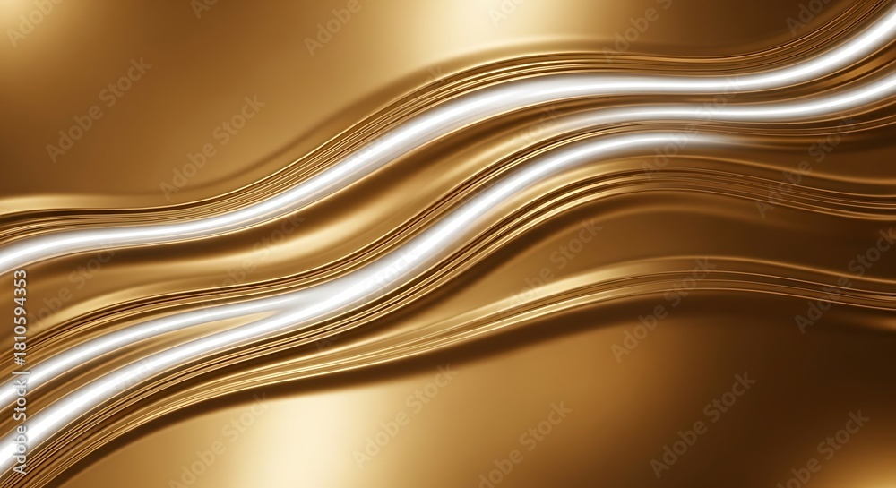 Obraz premium Abstract golden wave background with light effect and elegant design element