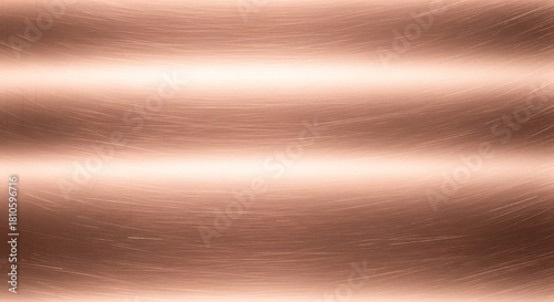 Shiny copper metal surface with horizontal lines texture background