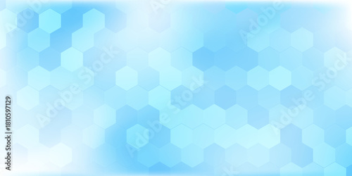 Abstract blue and white hexagon background. Futuristic digital hi-technology banner. Healthcare background. Vector