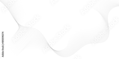 Abstract white background featuring blue and gray flowing waves with futuristic vector lines and curved patterns for a modern business technology web design wallpaper illustration