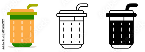 Flat vector illustration of a soda cup