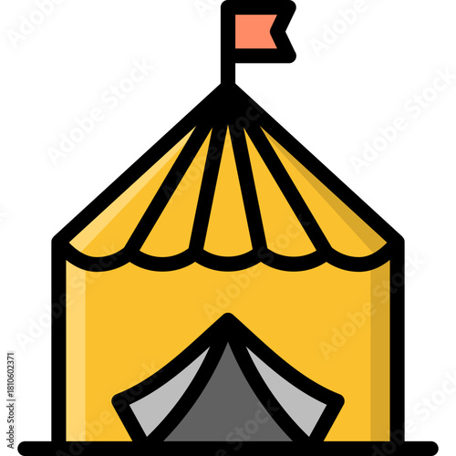 circus icon illustration design with filled outline