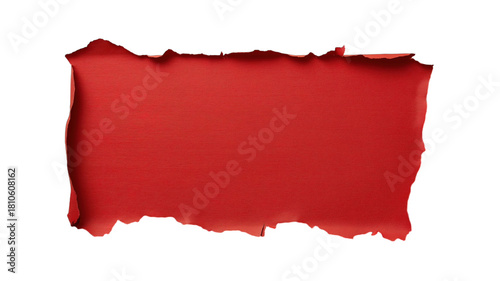 Wallpaper Mural a letter sized red paper with torn edges on plain white background Torontodigital.ca
