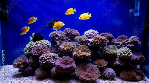Coral reef in the blue sea