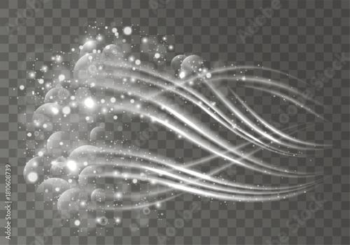 Snowstorm, blizzard. The effect of sparkling wind and air