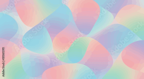 Soft pastel abstract background with fluid organic shapes in a