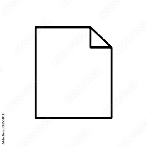 Paper document file outline doodle minimal stationery design blank page concept office vector illustration