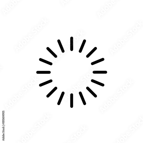 Circular loading spinner vector icon representing progress indication and user interface visual feedback animation placeholder