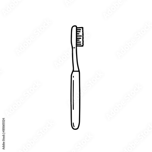 Minimal toothbrush vector for clean lifestyle branding and dental care packaging, ideal for oral hygiene product advertising