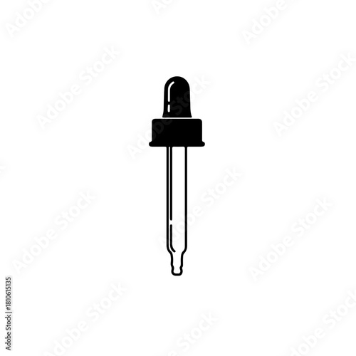 Medicine dropper vector for healthcare product packaging, wellness serum branding, pharmaceutical instructions and clinical education