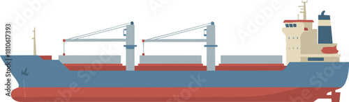 Flat Style Cargo Ship with Cranes for Container Transport Logistics