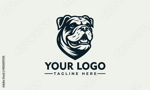 Strong bulldog mascot head design, a detailed vector logo illustration concept