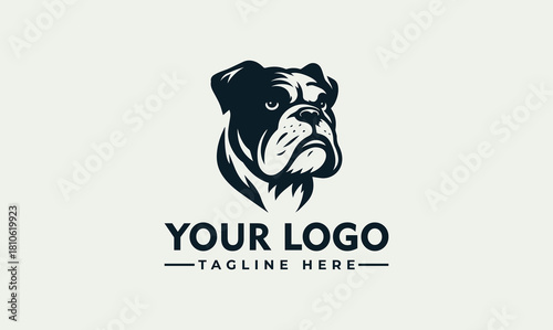 vector bulldog illustration logo template for your company brand identity