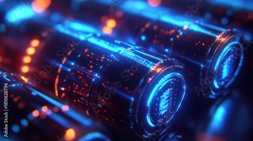Abstract glowing energy beams