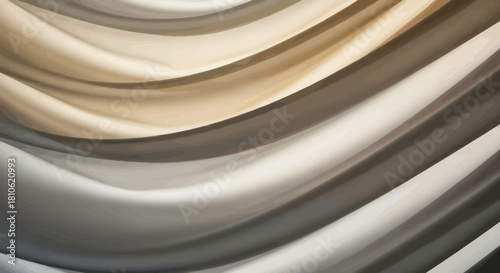 Elegant smooth fabric folds in neutral shades creating a sophisticated