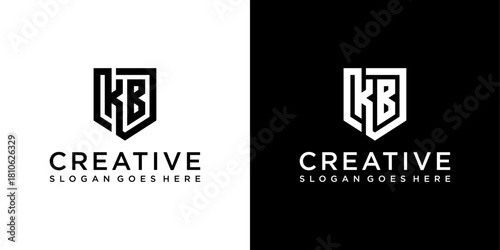 KB or BK initial letter logo design vector