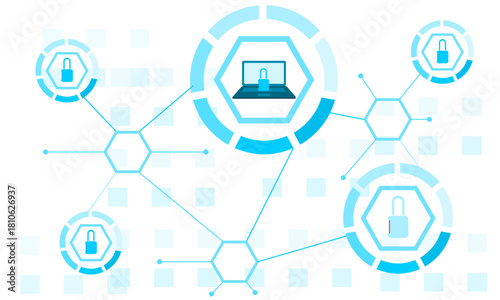 cyber security online protection technology abstract background.