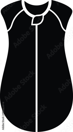 Black sleeping bag for newborn baby vector icon perfect for baby safety sleep designs