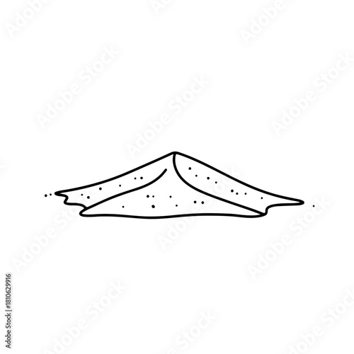 Sand pile mound outline natural terrain shape vector illustration minimal isolated design element for landscape art