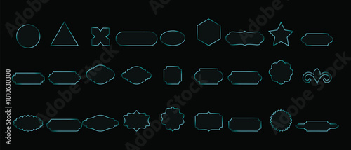 Transparent glass buttons and UI frames, Liquid Glass Vector Elements with Transparent Frames, Banners, and Widgets.