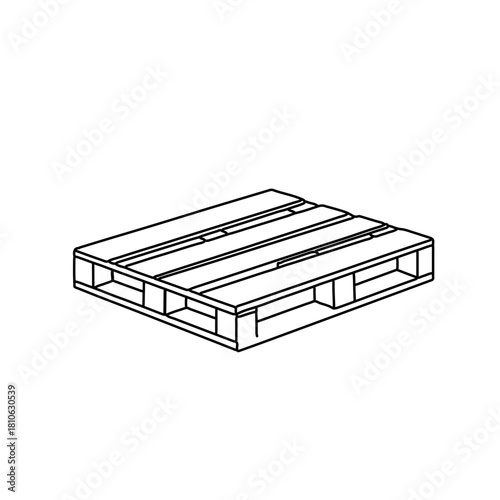 Wooden pallet vector representation highlighting flat logistics platform for shipping, warehousing, and cargo handling efficiency