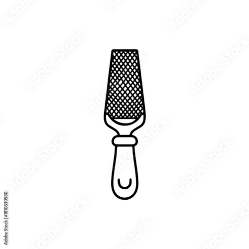 Short metal file vector representation used for smoothing edges, refining surfaces, and precision shaping tasks in workshop settings