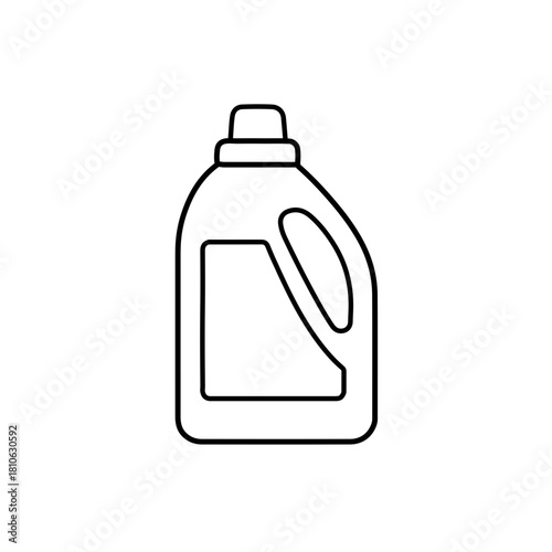 Laundry detergent bottle vector icon representing liquid cleaning agent used in household washing and fabric stain removal tasks