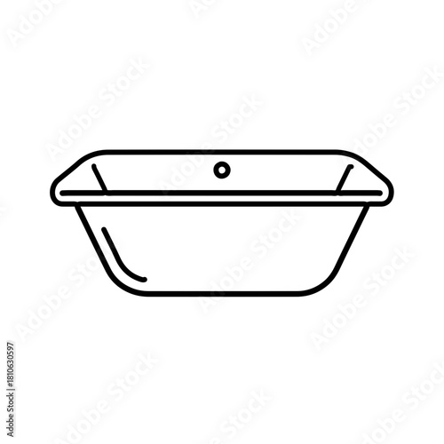 Built-in rectangular bathroom sink vector image representing standard wash basin fixture in home and commercial restroom layouts