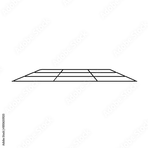 Flat roof panel vector illustration in simple architectural outline for building elevation diagrams, contractor guides, and housing layout plans