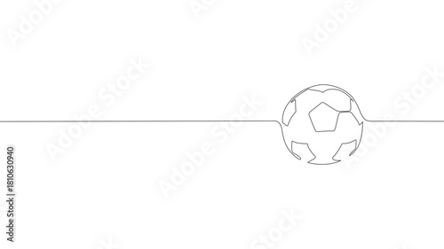 Single continuous line art football ball silhouette. Championship final play game sport competition design one sketch outline drawing vector illustration art.