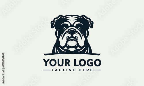 Vector logo illustration of a majestic bulldog