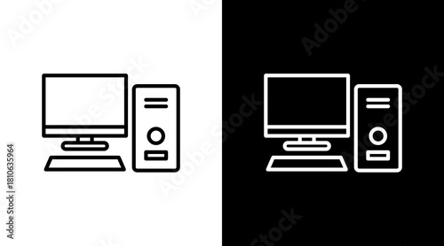 Computer White Icon Set Design
